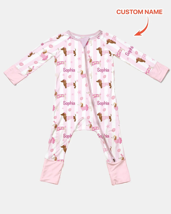 Custom Name Easter Dachshunds Family Matching Bamboo Convertible Zippy