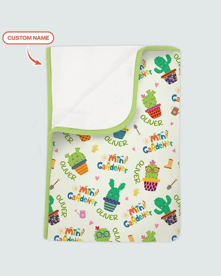 Custom Name Mini Gardener Bamboo Blanket