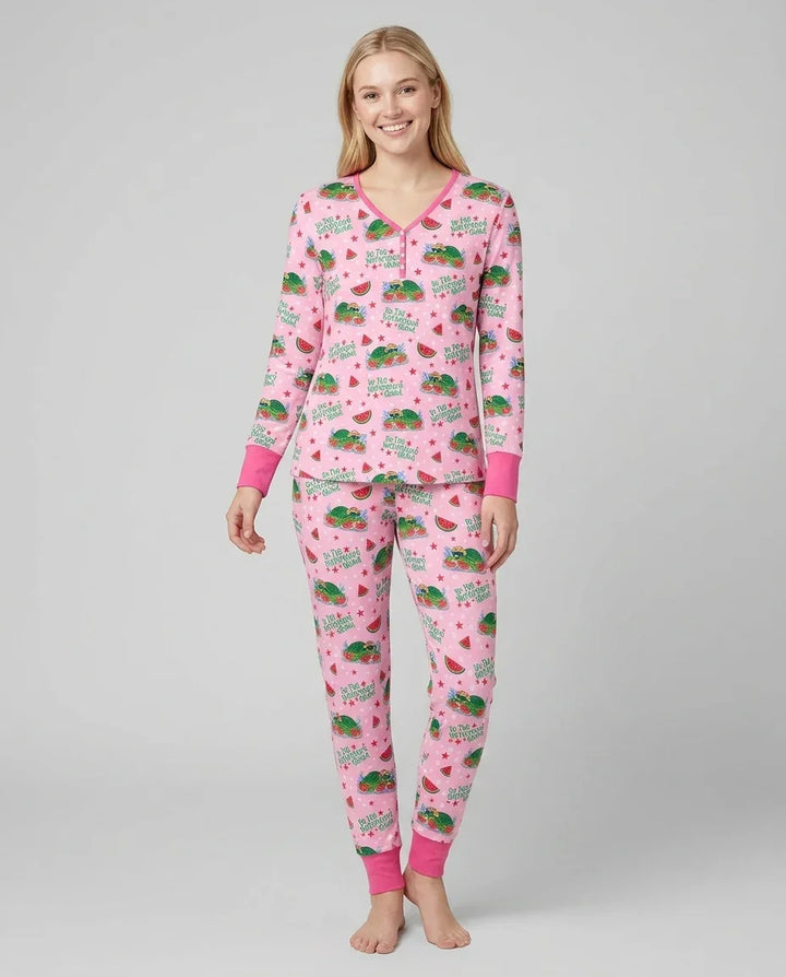 Watermelon Turtle Family Matching Bamboo Women Pajama Set