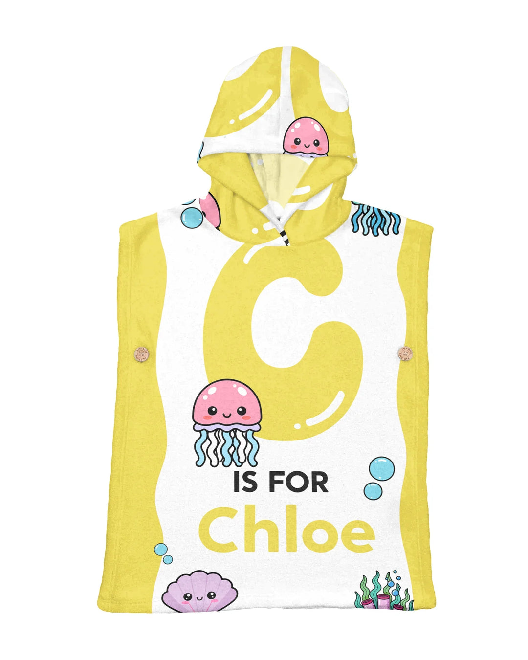 Personalised Ocean Theme Oversized Bamboo Swim Poncho