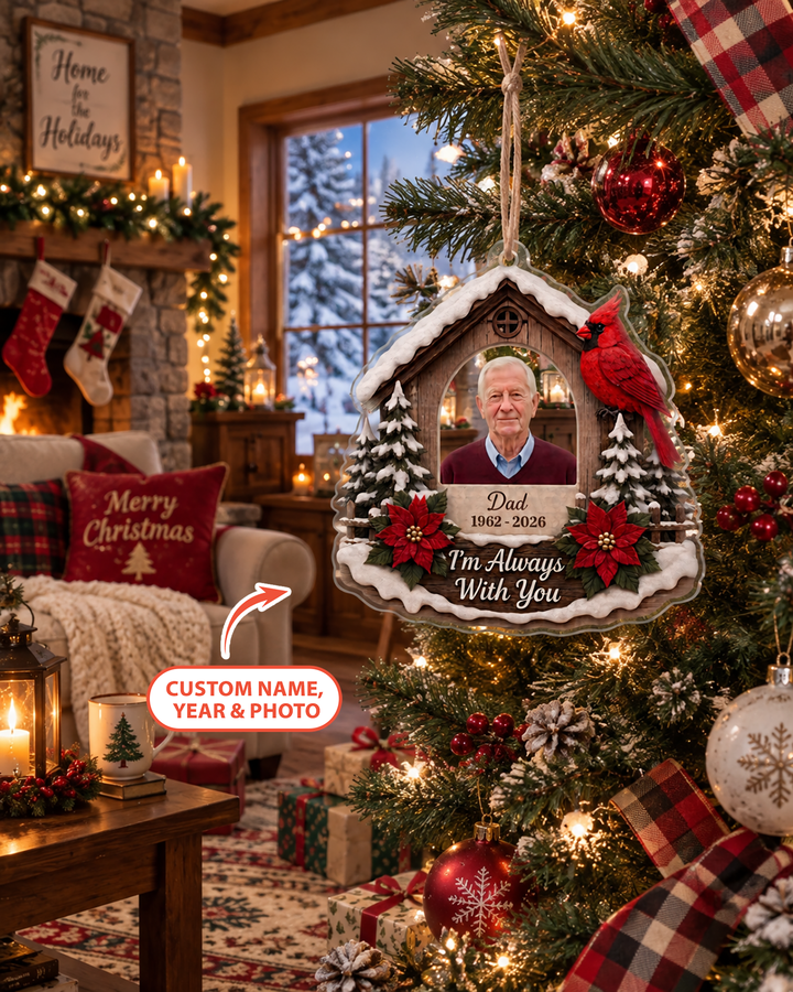 Custom Photo Cardinal Remembrance Acrylic Ornament