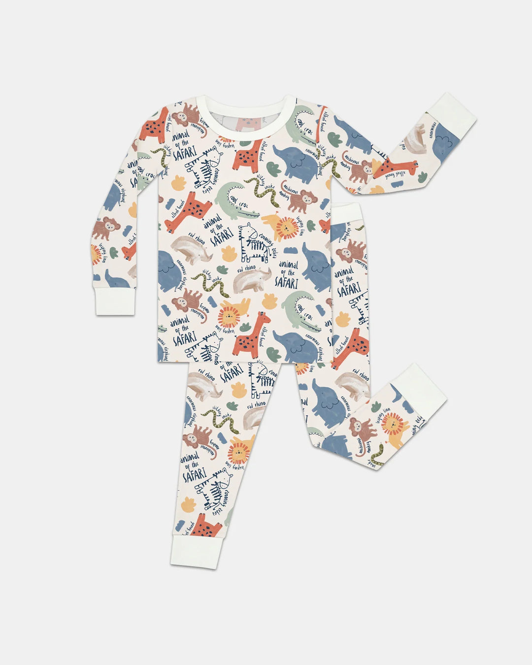 Funny African Animals Bamboo Two Piece Long Sleeve Pajama Set
