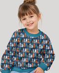Retro Halloween Cat Bamboo Crewneck Sweatshirt