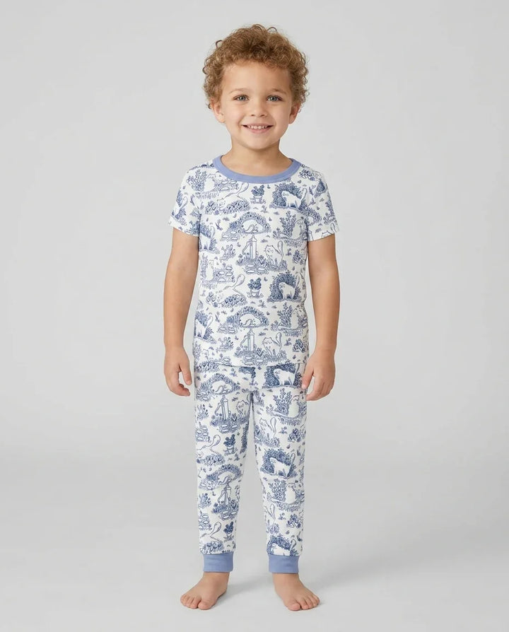 Toile Cats Bamboo Two Piece Short Sleeve Pajama Set