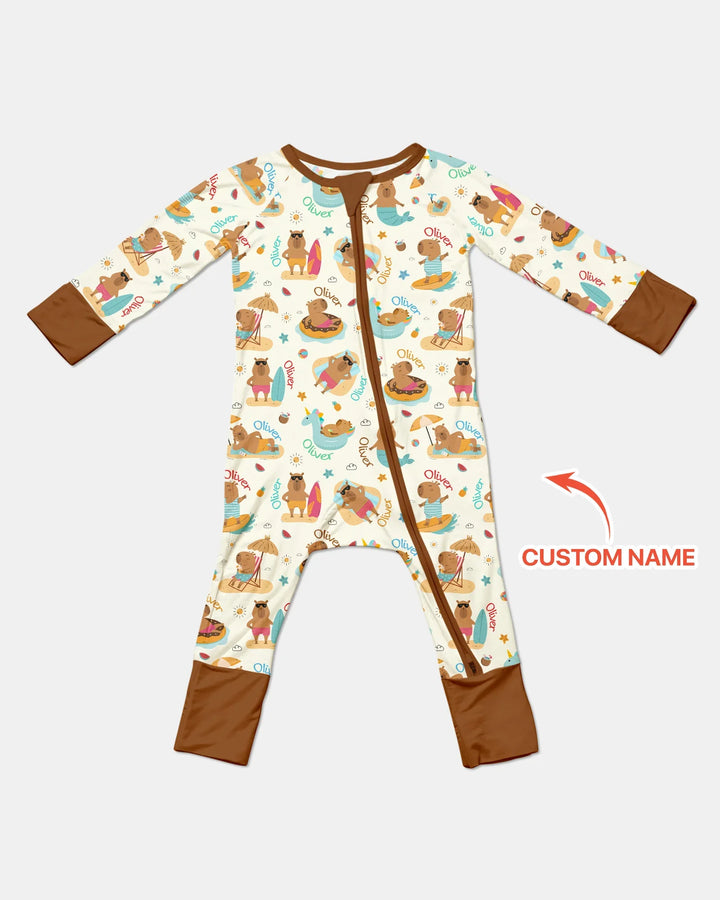 Don't Worry, Be Capy Custom Name Bamboo Convertible Zippy