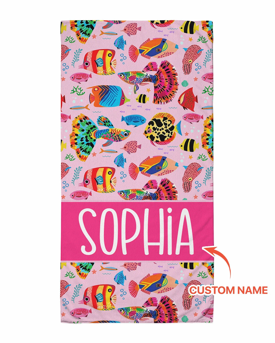 Custom Name Fish Dream Beach Towel