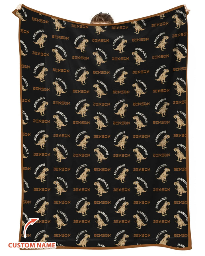 Custom Name Afikosaurus Bamboo Blanket