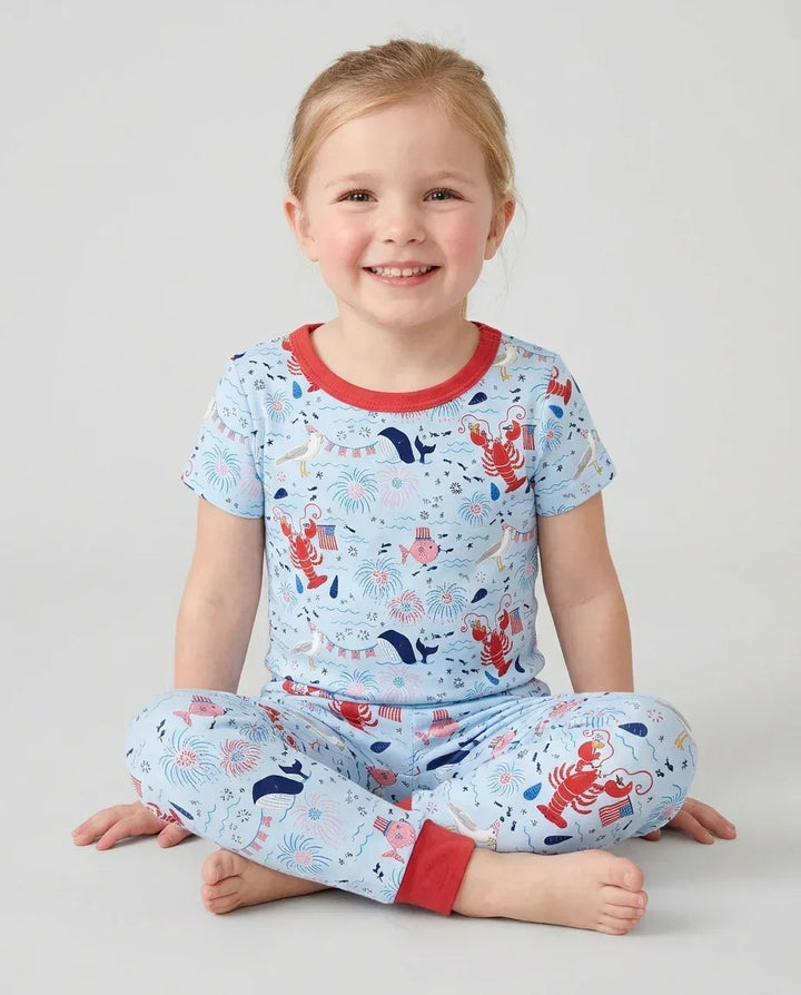 250 Summers Strong Matching Family Bamboo Two Piece Short Sleeve Pajama Set