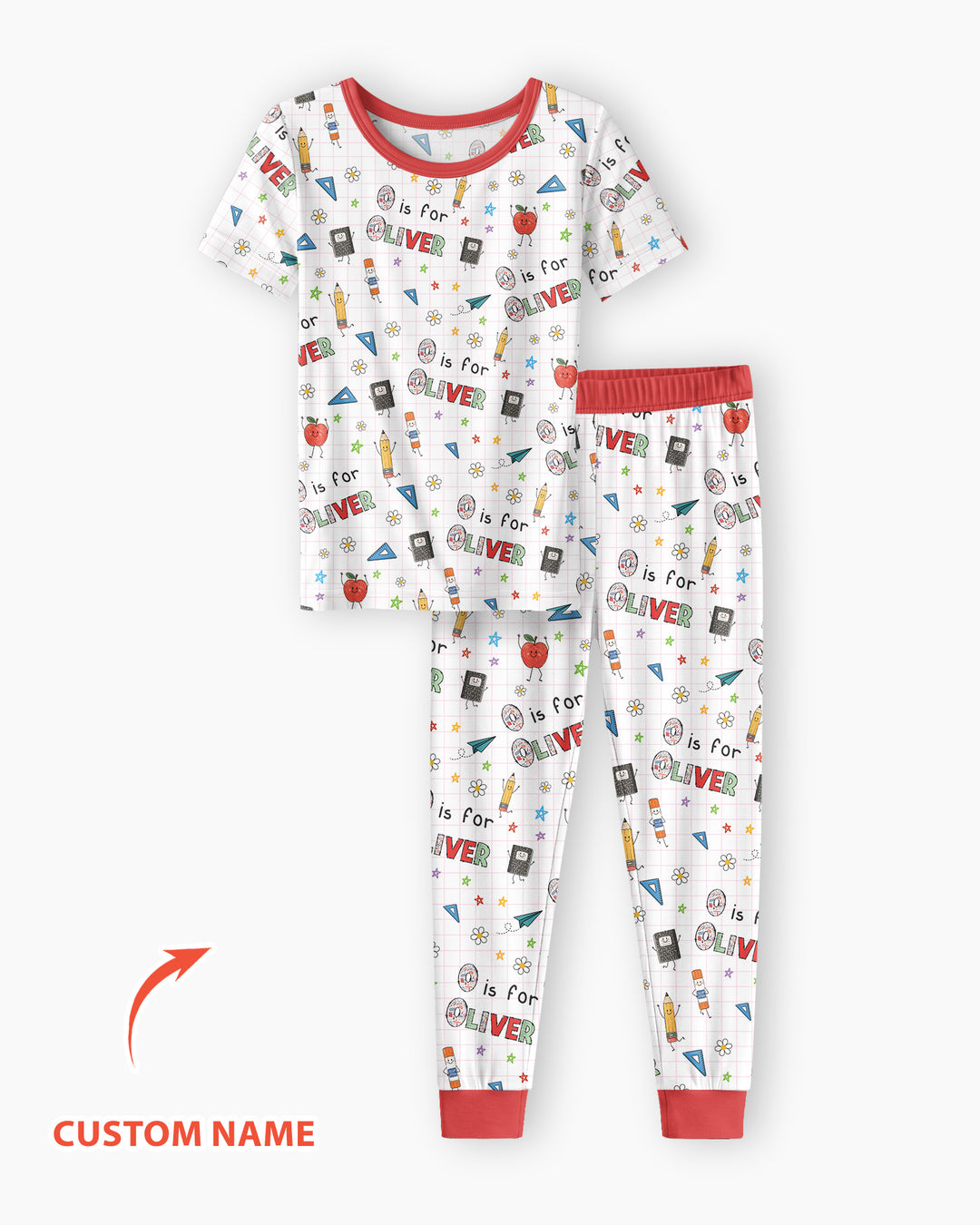 CUSTOM Template Bamboo Two Piece Short Sleeve Pyjamas Set