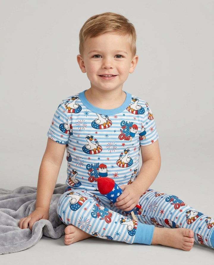Chill the Fourth Out Bamboo Two Piece Short Sleeve Pajama Set