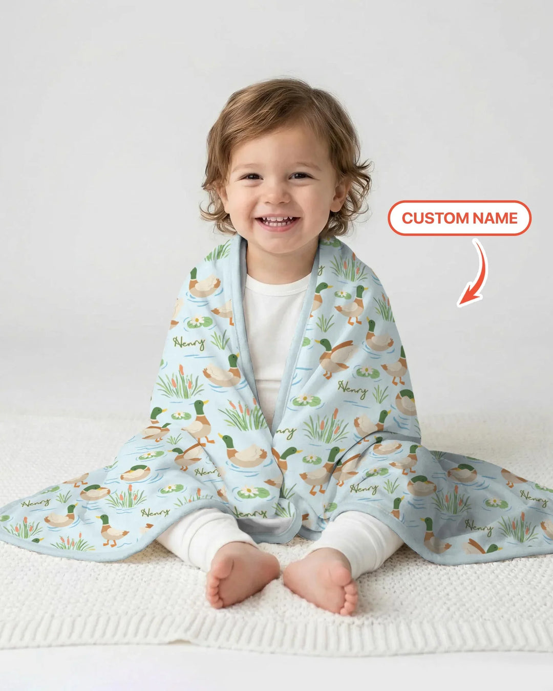 Personalized Mallard Duck Bamboo Blanket