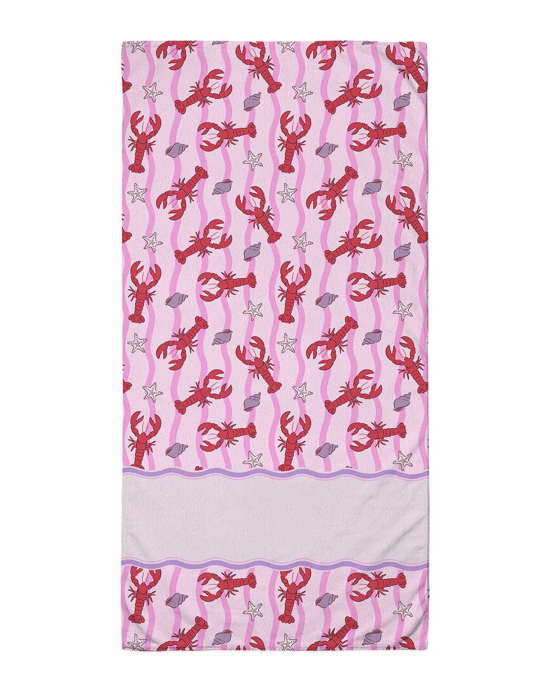 Sweet Lobster Waves Bamboo Beach Towel