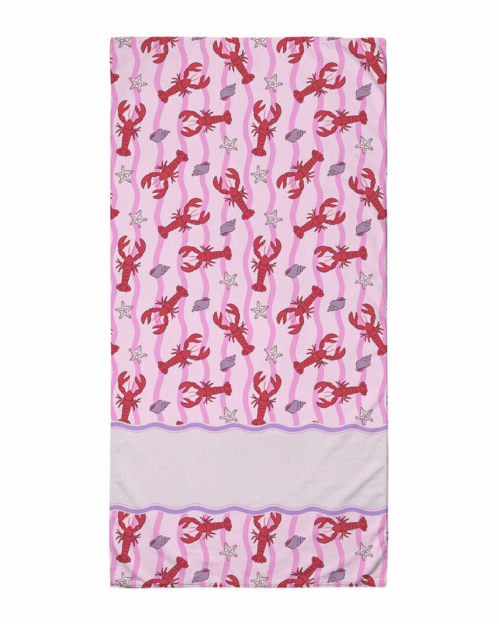 Sweet Lobster Waves Bamboo Beach Towel