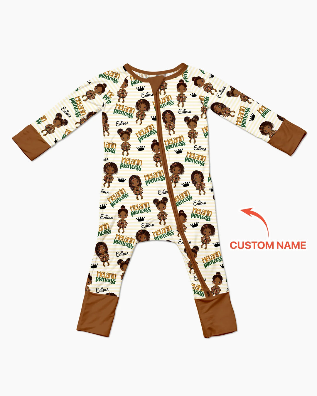 Custom Name Melanin Princess Bamboo Convertible Zippy