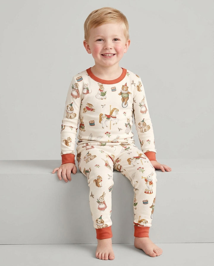 Winter & Vintage Bamboo Two Piece Long Sleeve Pajama Set