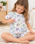 Christmas Activities Colorable Bamboo Two Piece Short Sleeve Shorts Pajama Set