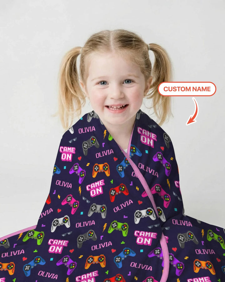 Custom Name Game On Family Matching Bamboo Blanket