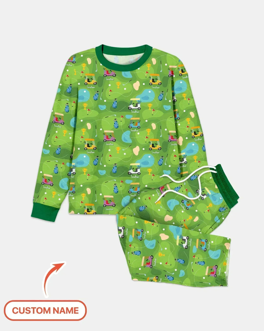 Custom Name Golf Season Family Matching Bamboo Men's Pajama Set