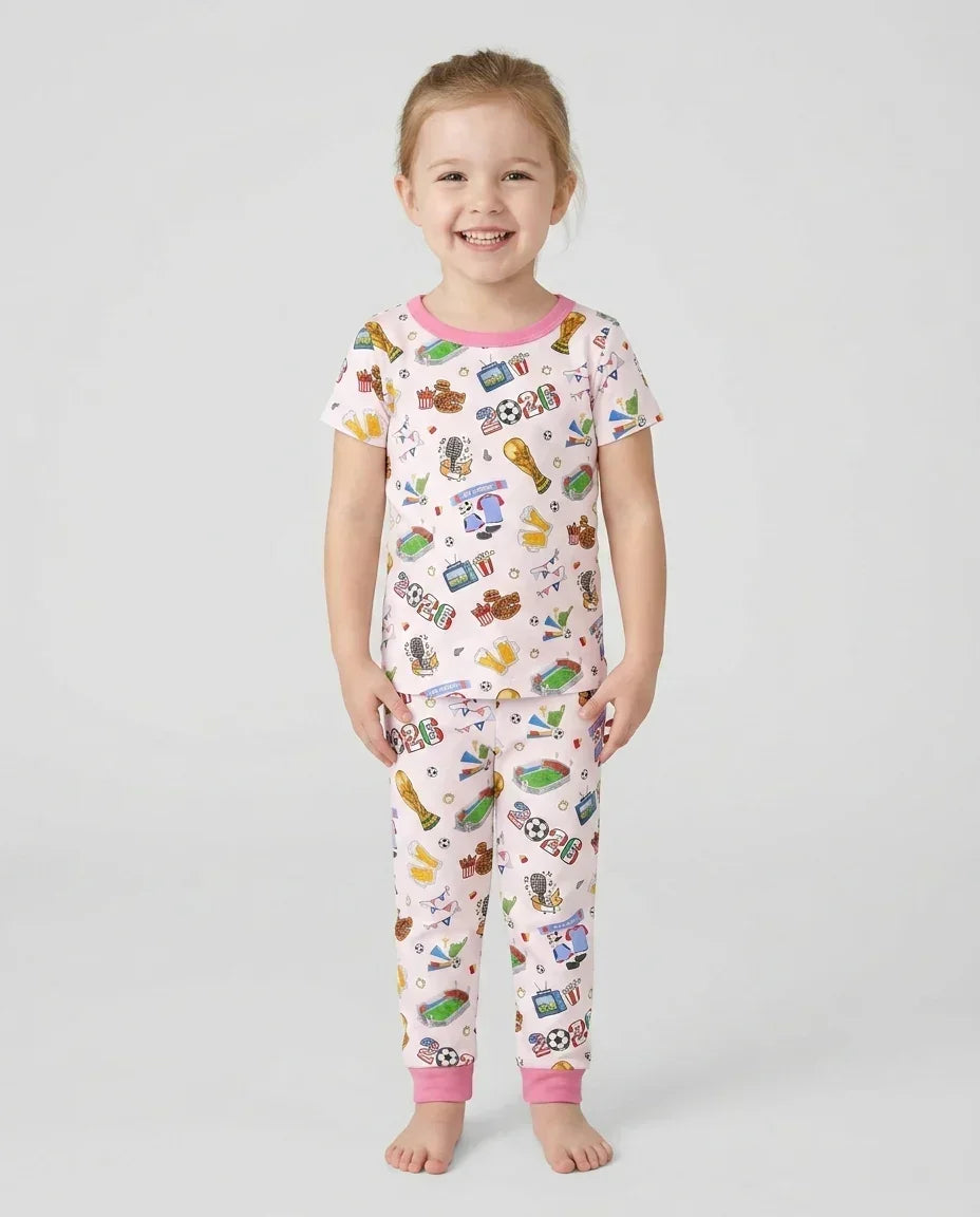 Dreaming of The Cup Bamboo Two Piece Short Sleeve Pajama Set