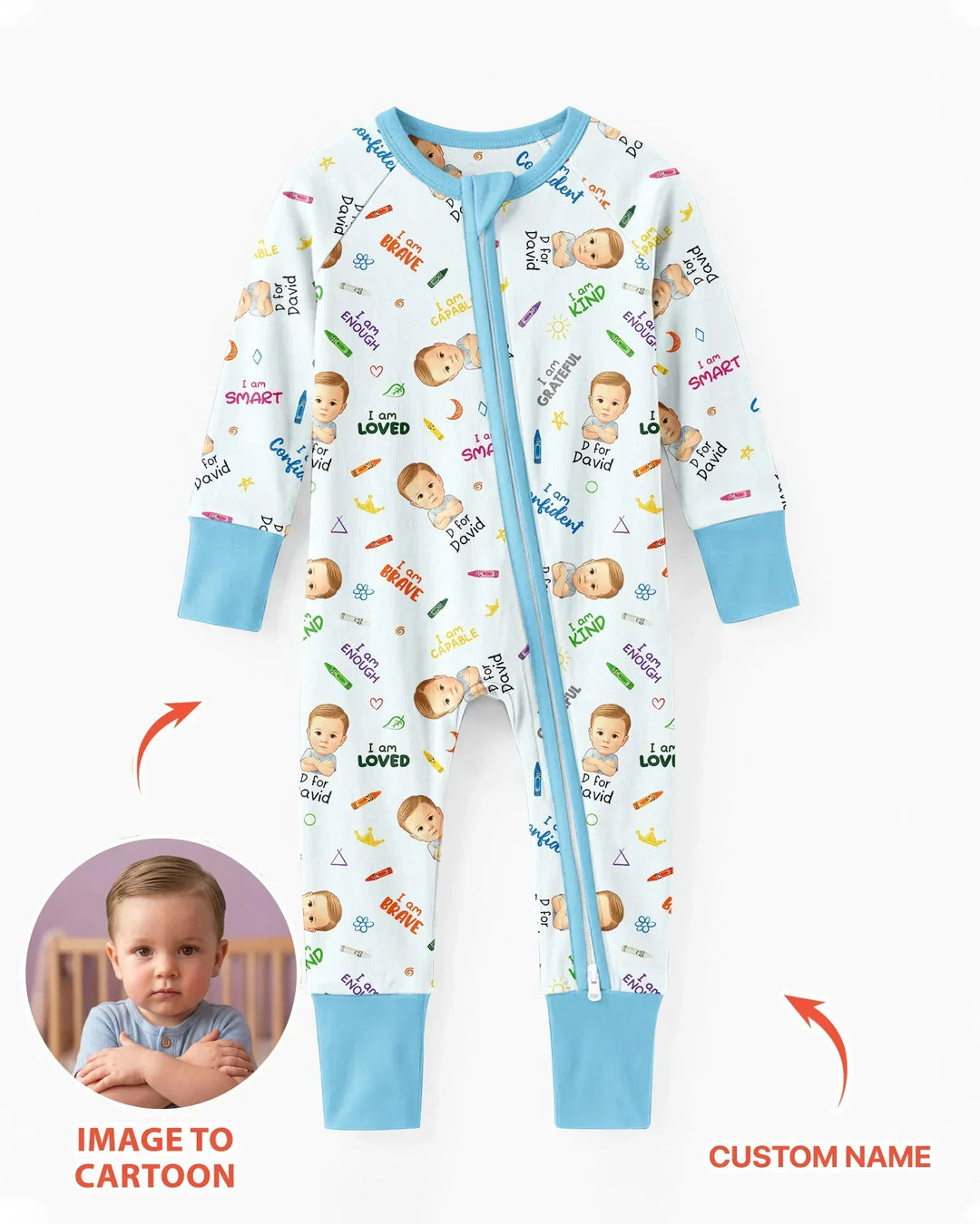 Kids Affirmations Custom  Bamboo Convertible Zippy