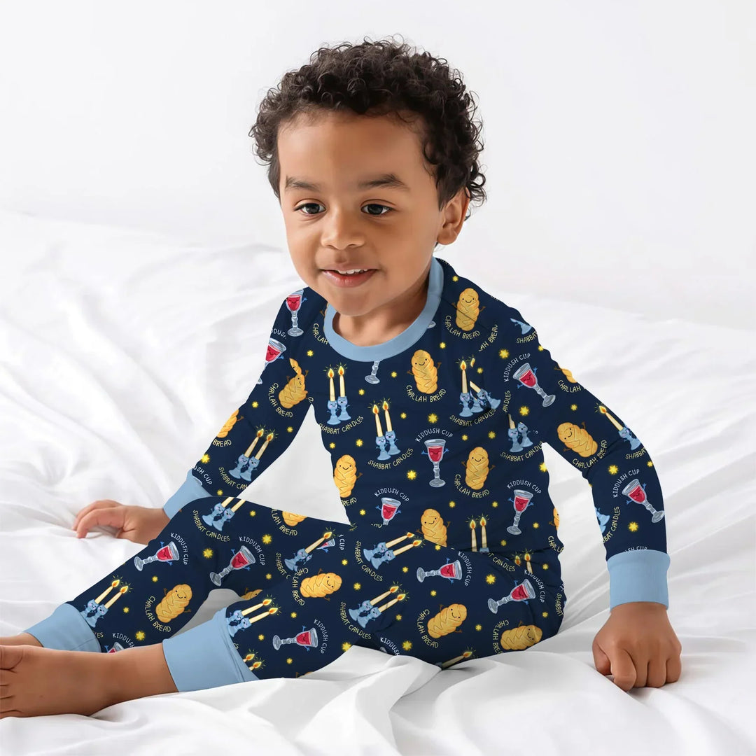 Shabbat Eve Bamboo Two Piece Long Sleeve Pajama Set