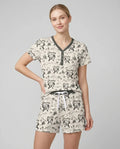Vintage Jimothy Racoon Family Matching Bamboo Women Short Sleeve Short Pajama Set