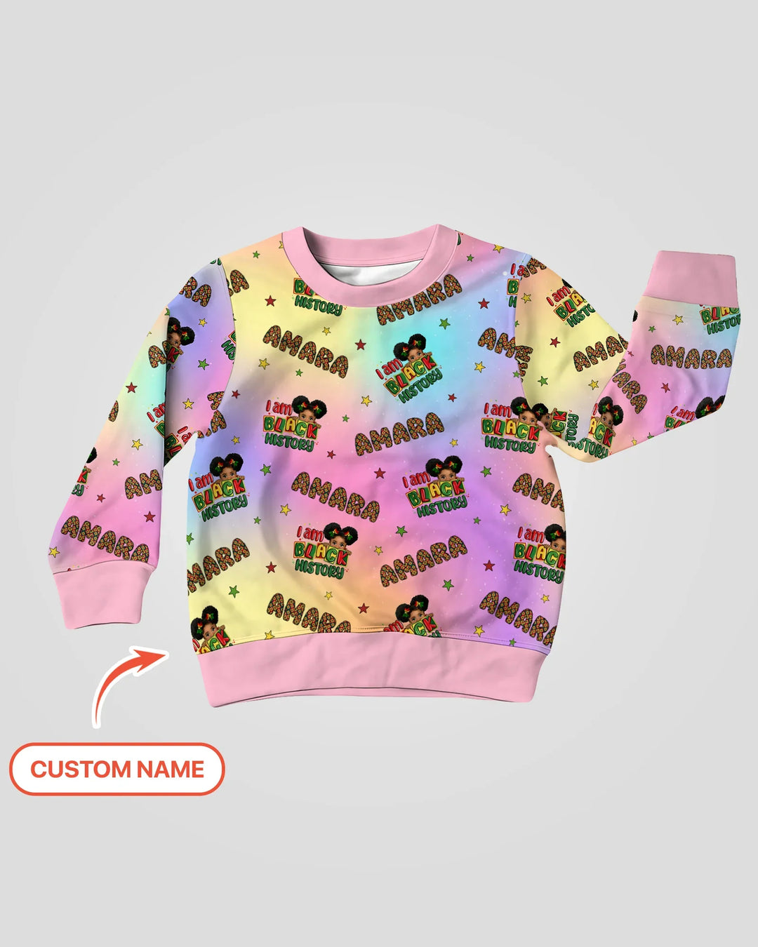 Custom Name I Am Black History Custom Bamboo Crewneck Sweatshirt