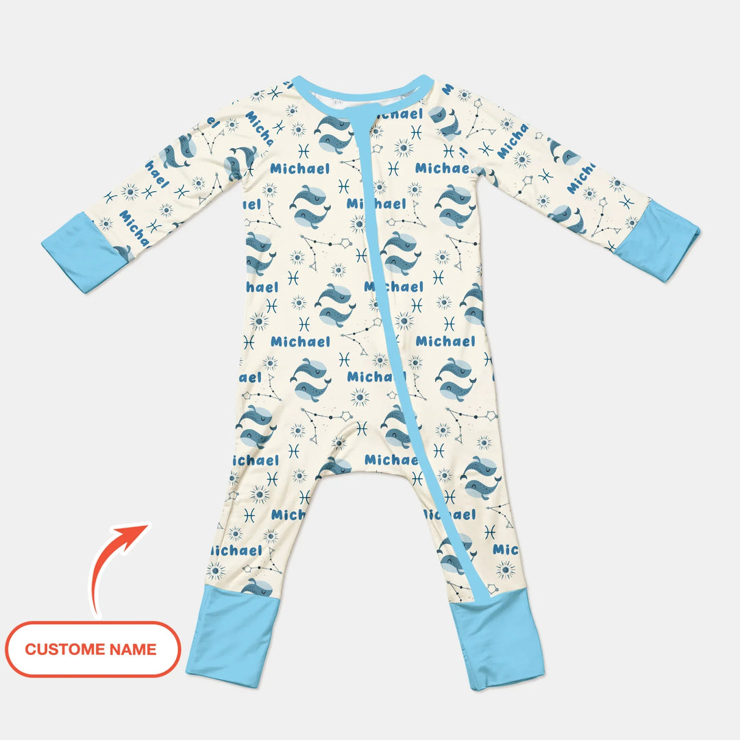 Bohemian Baby Zodiac Signs Custom Name Bamboo Convertible Zippy