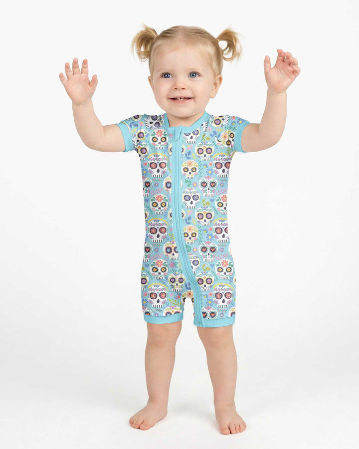 Floral Skull Bamboo Shorty Zippy