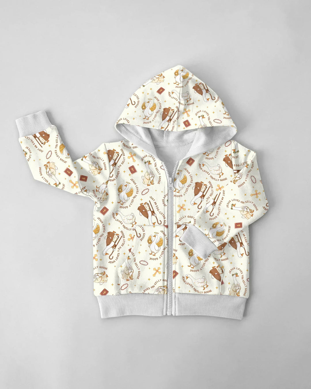 Jesus Loves You Silly Goose Bamboo Zip Hoodie