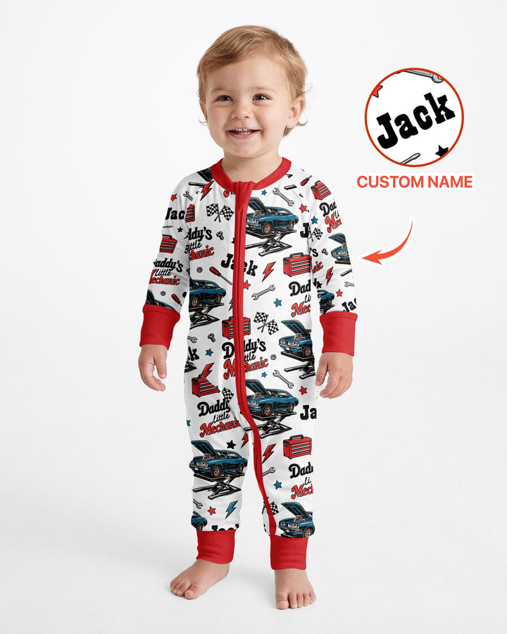 Custom Name Daddy's Little Mechanic Bamboo Convertible Zippy