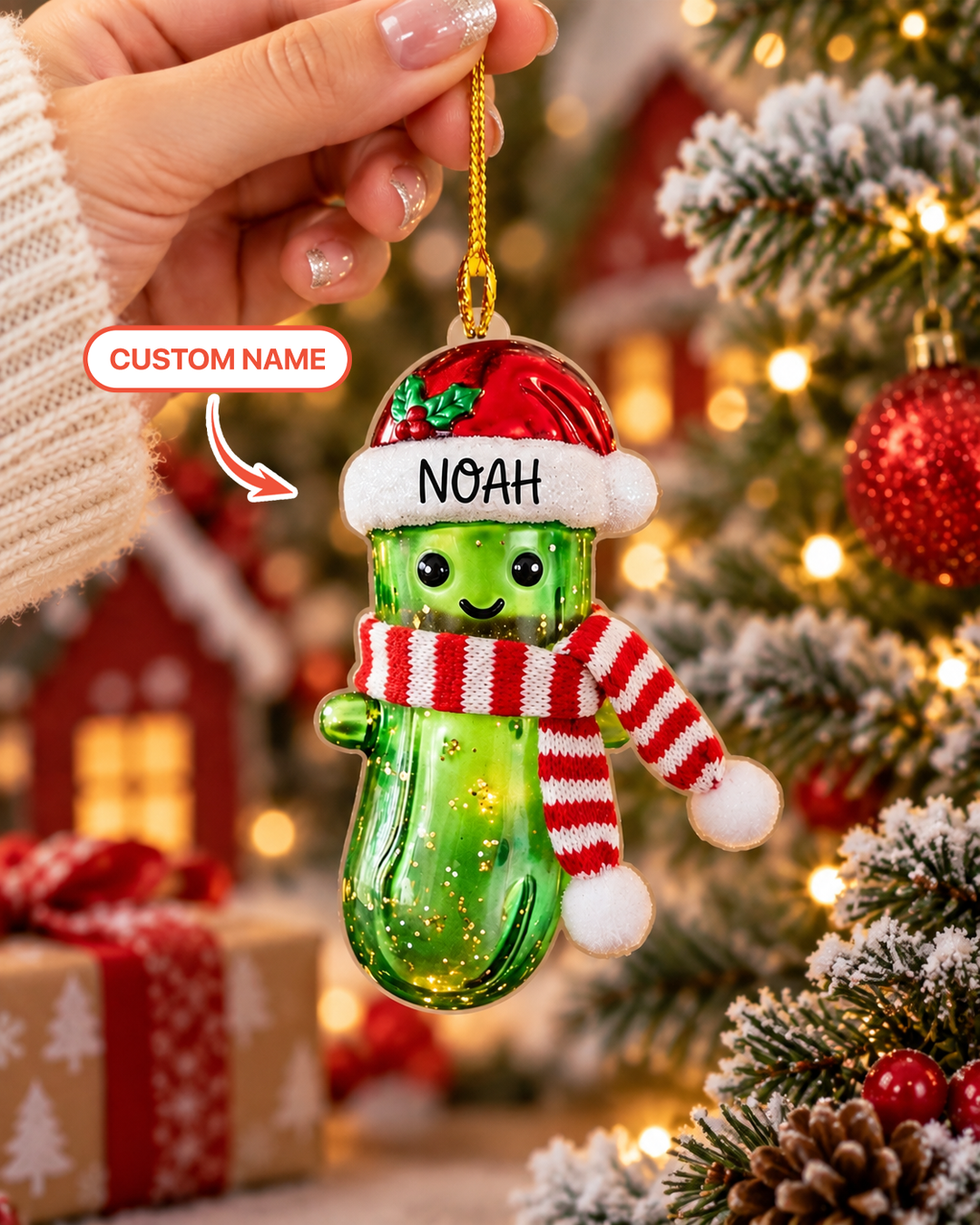 Funny Pickle Christmas Acrylic Ornament