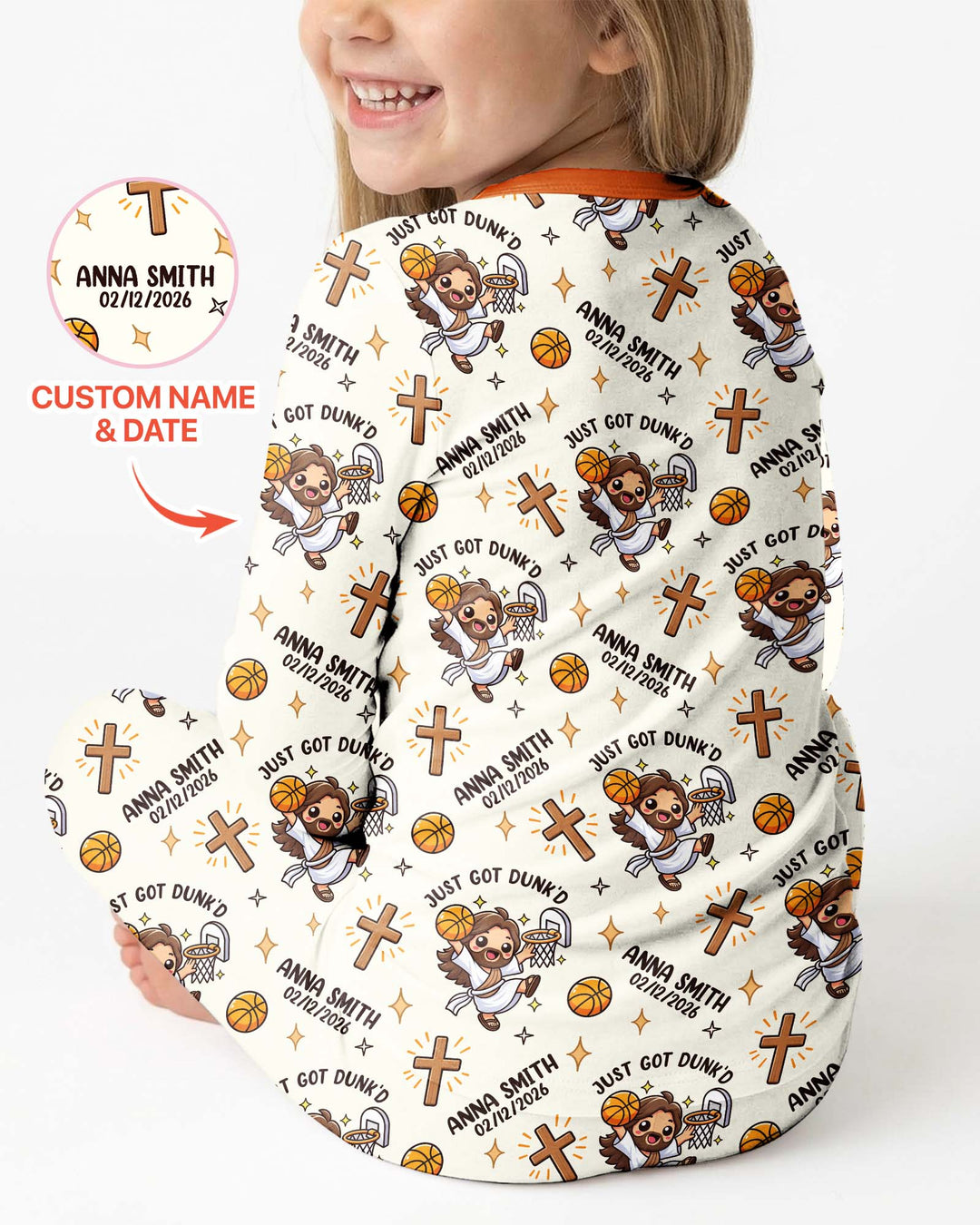 Personalized Baptism Just Got Dunk'd  Bamboo Two Piece Long Sleeve Pajama Set