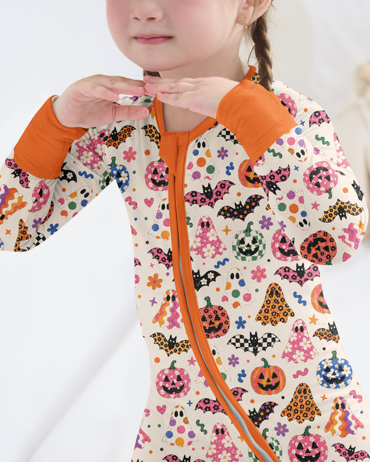 Funky Retro Ghosts Bamboo Convertible Zippy