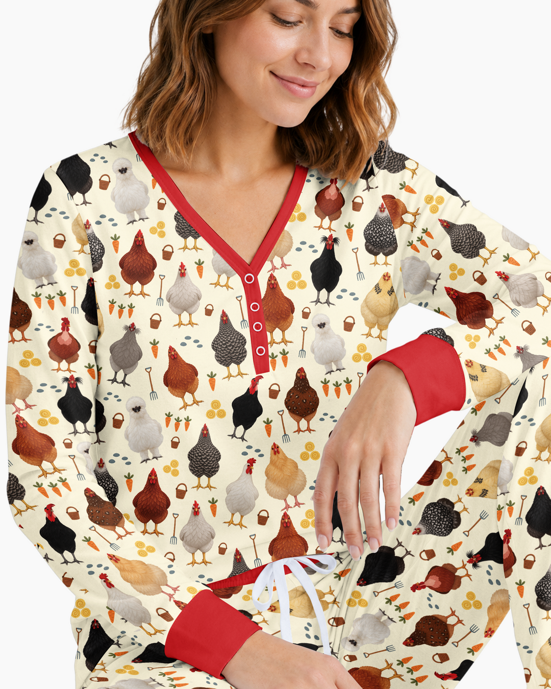 Little Chicken Farmer Bamboo Women Pajama Set
