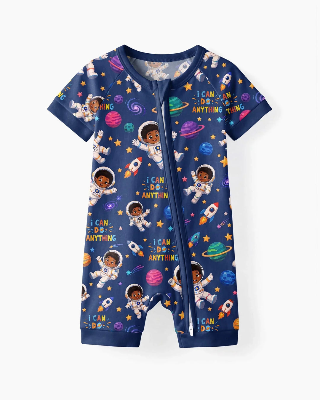 Black Astronaut I Can Do Anything Bamboo Shorty Zippy