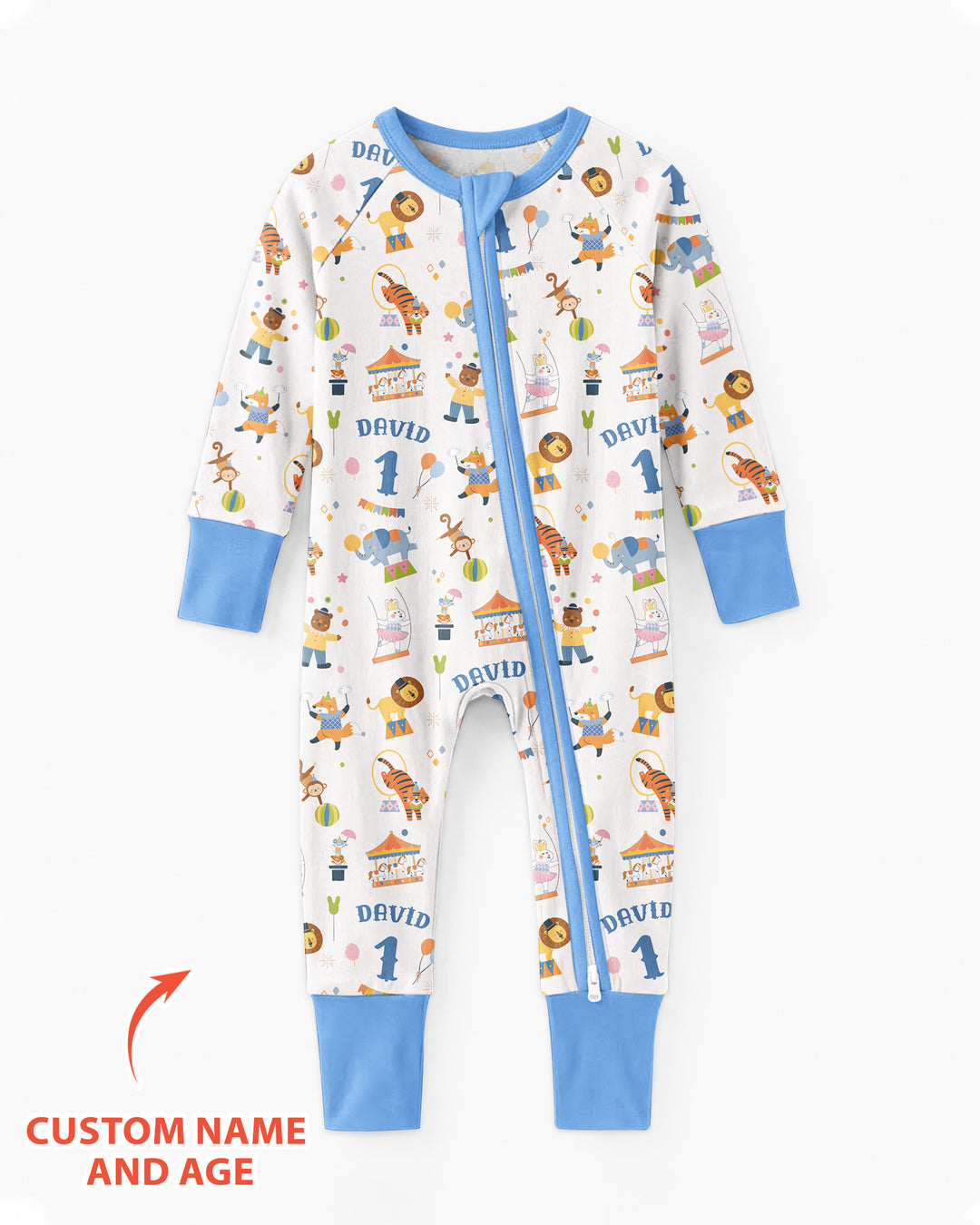 Custom Name Birthday Circus Bamboo Convertible Zippy