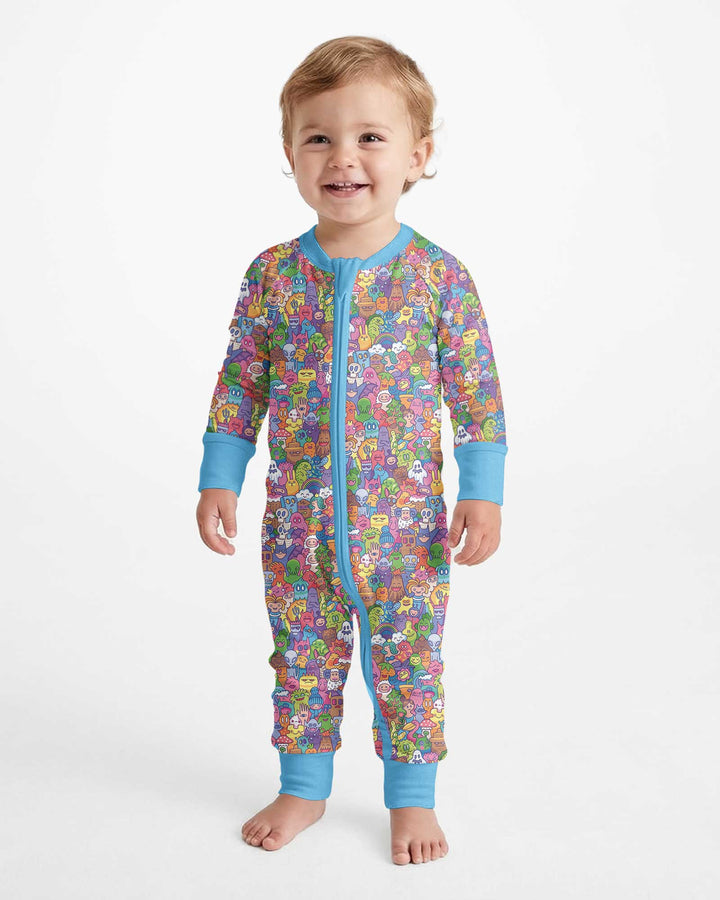 Doodle Characters Pastel Bamboo Convertible Zippy