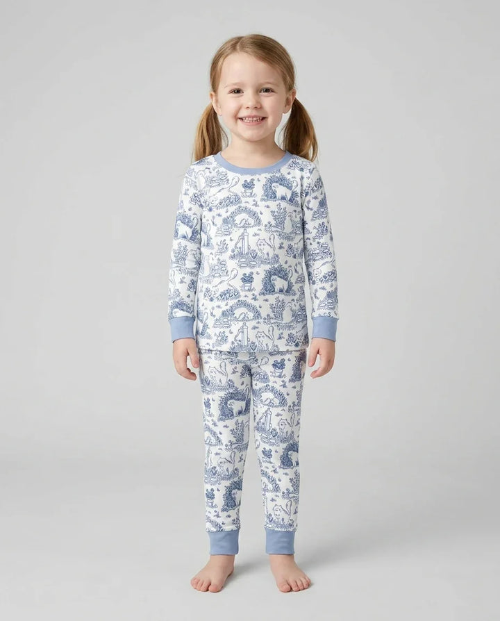 Toile Cats Bamboo Two Piece Long Sleeve Pajama Set