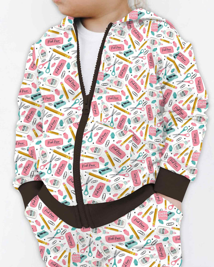 Pink Power School Supplies Bamboo Zip Hoodie