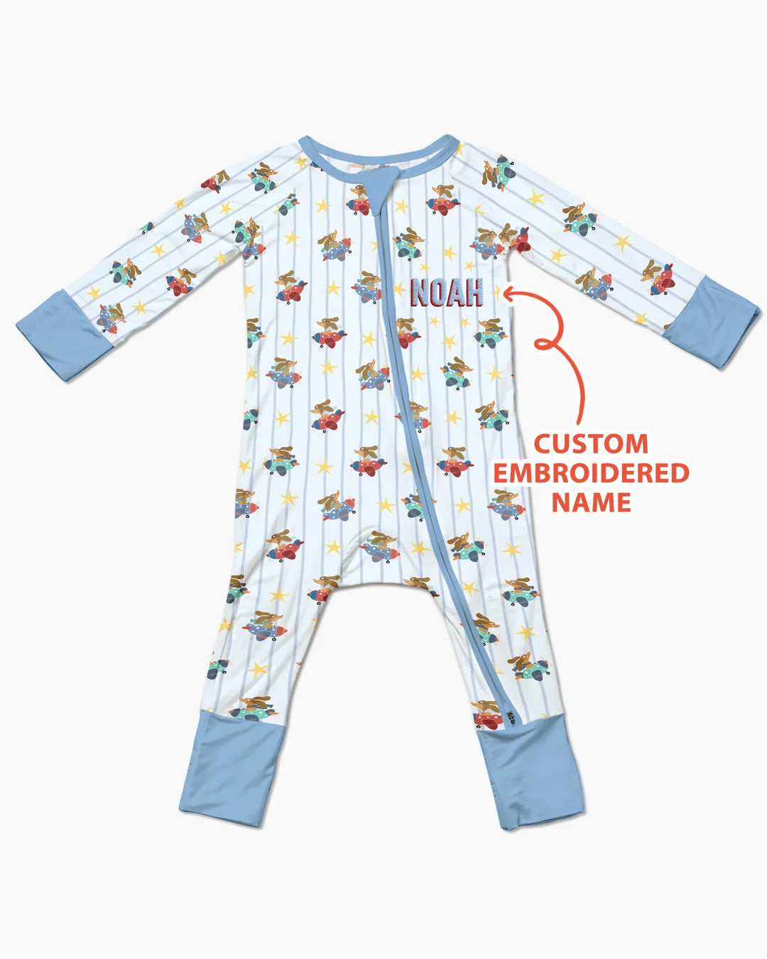 Custom Name Embroidered Dachshund Pilot Bamboo Convertible Zippy