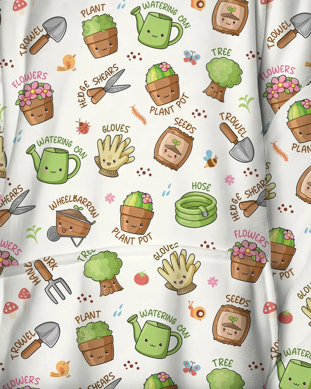 Kawaii Garden Crew Wearable Bamboo Blanket Hoodie