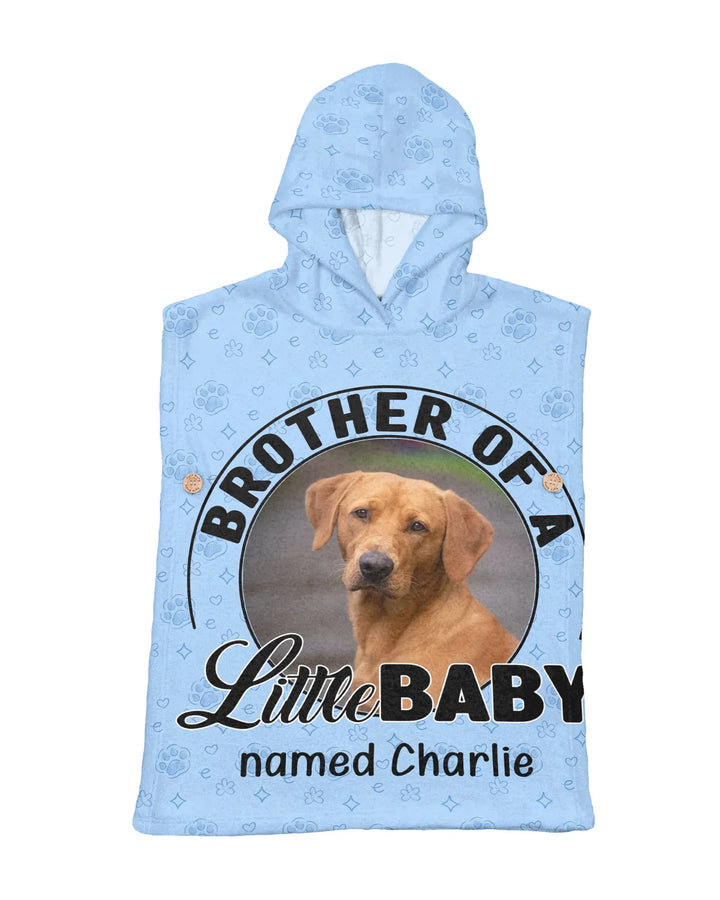 Custom Dog Family Of Little Baby Photo Bamboo Swim Poncho