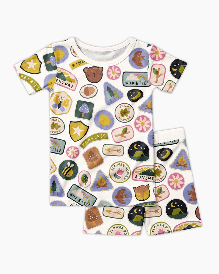 Little Explorer Bamboo Two Piece Short Sleeve Shorts Pajama Set