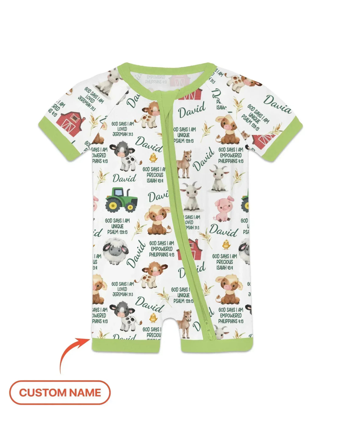 Custom Name God Says I Am Farm Animals Bamboo Shorty Zippy