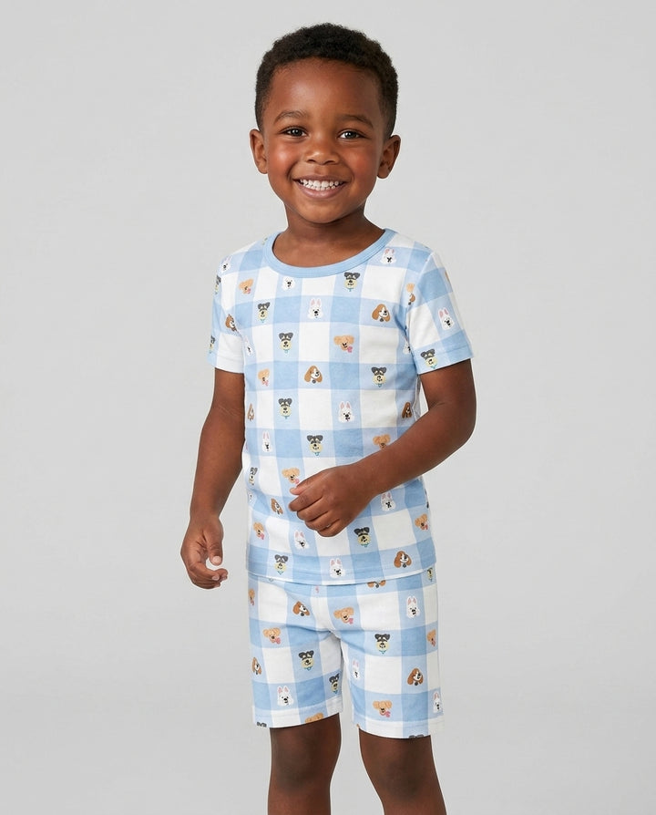 Plaid Pals Family Matching Bamboo Two Piece Short Sleeve Shorts Pajama Set