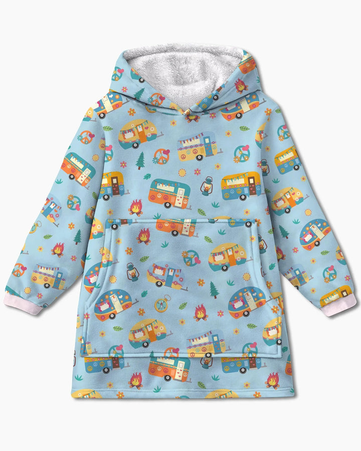 Happy Little Camper Bamboo Blanket Hoodie