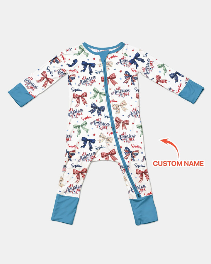 Custom Name All American Girl Bamboo Convertible Zippy