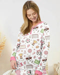 Pink Girly Soccer Coquette Bamboo Women Pajama Set