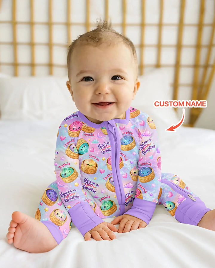 Custom Name You're A Glitter Dumpling Bamboo Convertible Zippy